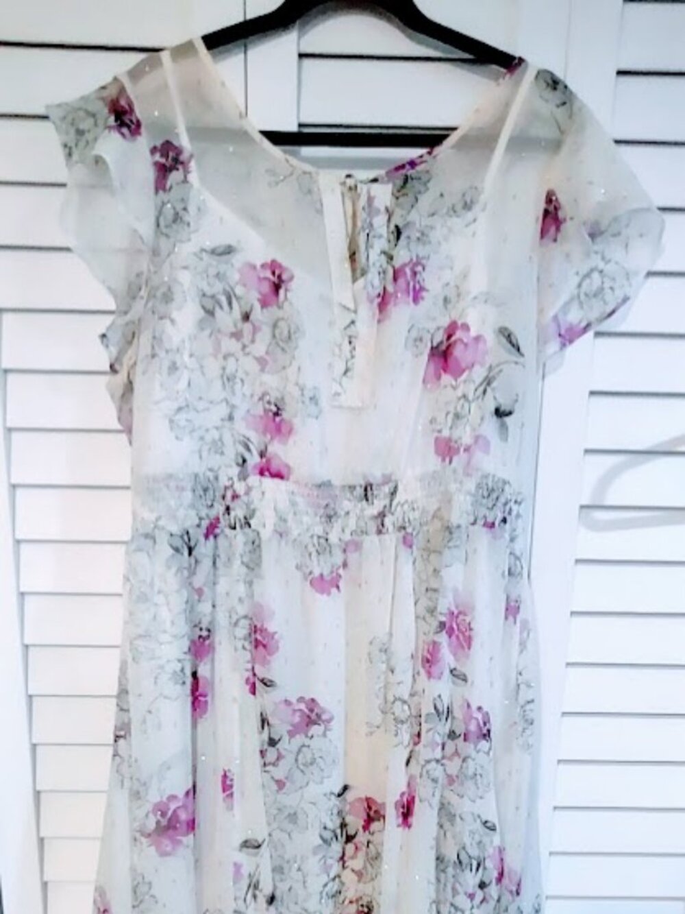 Torrid White Floral Chiffon Maxi Dress - size 2